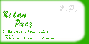 milan pacz business card